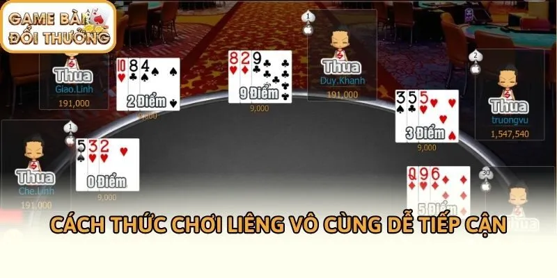 Cách thức chơi Liêng vô cùng dễ tiếp cận