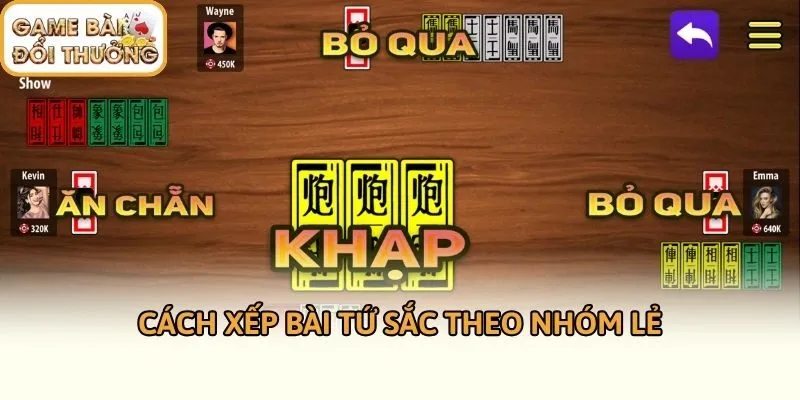Cách xếp bài tứ sắc theo nhóm lẻ