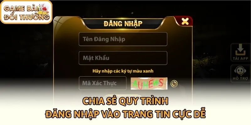 Chia sẻ quy trình đăng nhập vào trang tin cực dễ