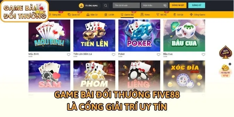 Game bài đổi thưởng Five88 là cổng giải trí uy tín