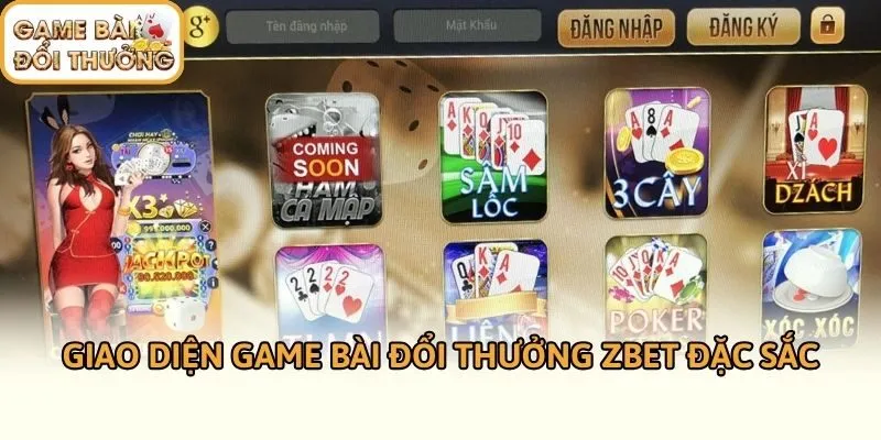 Giao diện game bài đổi thưởng ZBET đặc sắc