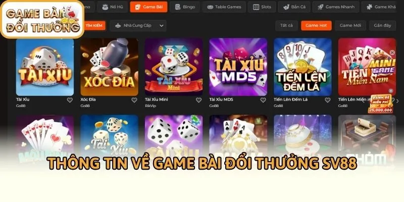 Thông tin về game bài đổi thưởng SV88